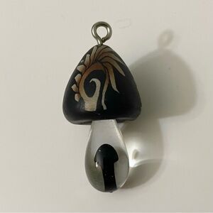 Shadow Mushroom Pendant Black Mushroom Clear Stem